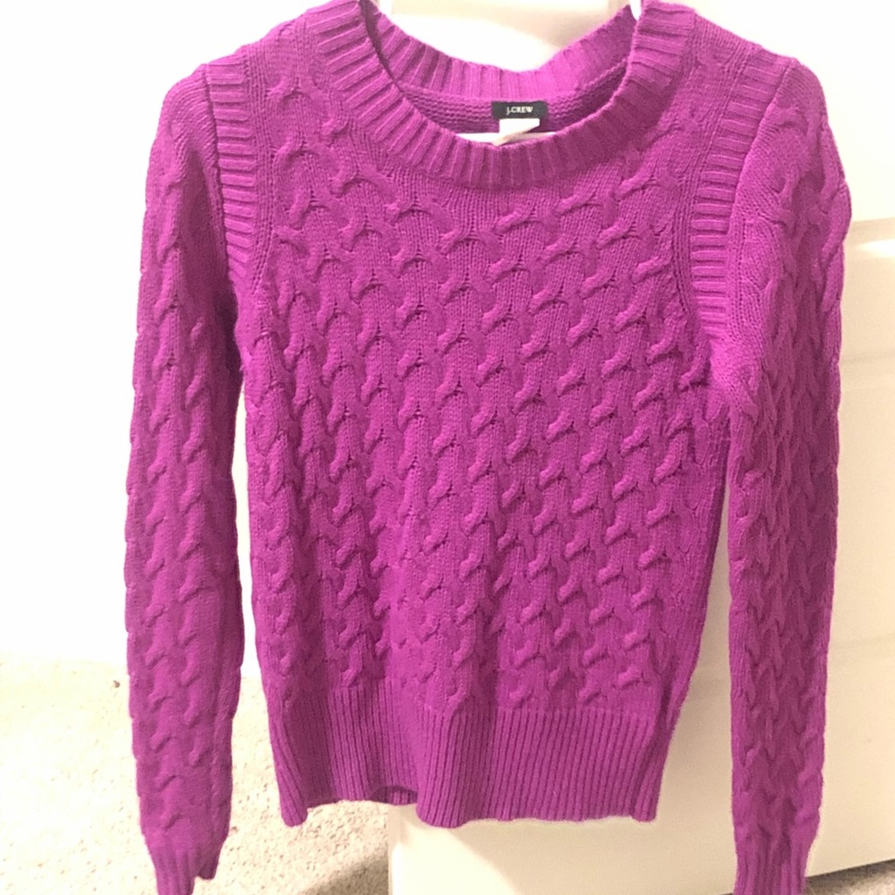 J. Crew Magenta Wool Blend Winter Sweater